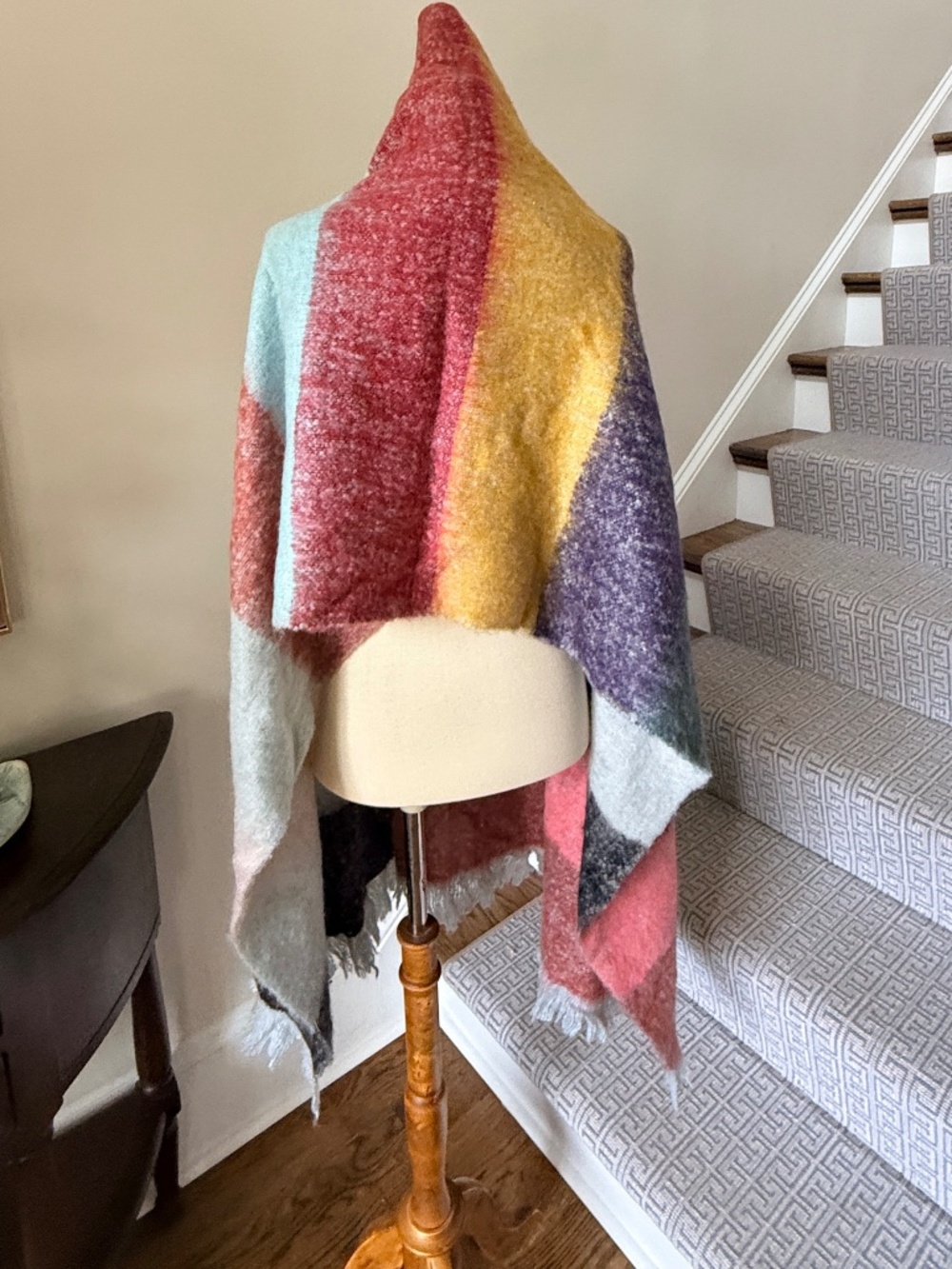 Anthropologie Striped Cozy Blanket Scarf